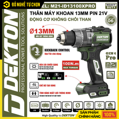[THÂN] Máy Khoan Pin Dekton M21-ID13100XPRO  21V 100Nm Không Chổi Than | Hàng Chính Hãng, Có VAT