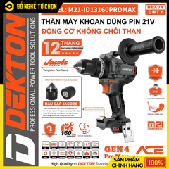 Thân Máy Khoan Pin 21V Dekton M21-ID13160PROMAX – Không Chổi Than – Kickback Control – Hàng Chính Hãng Có VAT