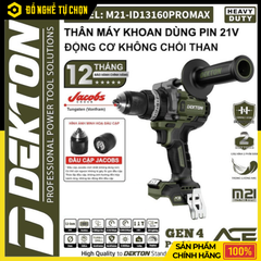 [THÂN] Máy Khoan Động Lực Dùng Pin 21V M21-ID13160PROMAX – Lực Siết Mạnh 160Nm, Khoan Búa Hiệu Quả, Hiệu Suất Vượt Trội | Hàng Chính Hãng, Có VAT