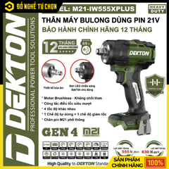 Máy Siết Mở Bulong 555N.m Dekton M21-IW555PLUS / M21-IW555XPLUS – Sức Mạnh Vượt Trội, Độ Bền Đỉnh Cao | Hàng Chính Hãng, Có VAT