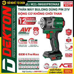 [THÂN] Máy Siết Bu Lông Dùng Pin DEKTON M21-IW680PROMAX – Không Chổi Than – Lực Siết 680Nm – Hàng Chính Hãng Có VAT