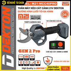 Thân Máy Cắt Cành Dùng Pin 21V Dekton M21-MCC40PRO – Chống Cắt Vào Tay – Hàng Chính Hãng Có VAT