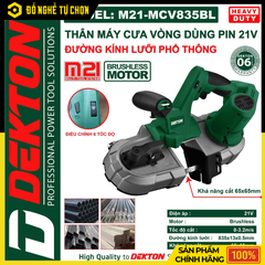 [THÂN] Máy Cưa Vòng Dùng Pin 21V Dekton M21-MCV835BL – 6 Cấp Tốc Độ – Cắt Đa Năng – Hàng Chính Hãng Có VAT