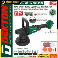 [THÂN] Máy Đánh Bóng Dùng Pin 21V Dekton M21-MDB150BL (Chưa Pin & Sạc) – Công Suất Mạnh Mẽ, Điều Tốc Linh Hoạt, Hoàn Thiện Bề Mặt Chuyên Nghiệp, Hàng Chính Hãng, Có VAT