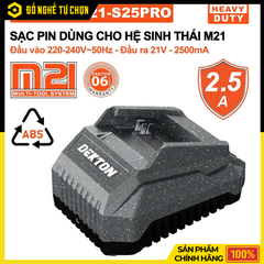 Đế Sạc Pin Dekton 21V 2.5A M21-S25Pro – Sạc Nhanh, An Toàn, Tương Thích Rộng – Hàng Chính Hãng, Có VAT