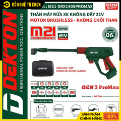 Máy rửa xe pin Dekton M21-SRX1405PROMAX – Áp lực mạnh 55 Bar, Motor Brushless, đa năng – tiện lợi - Hàng Chính Hãng Có VAT