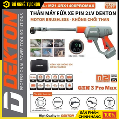 [THÂN] Máy Rửa Xe Chạy Pin 21V Dekton M21-SRX1406PROMAX (Chưa Pin & Sạc) – Áp Lực Mạnh 55Bar, Công Suất Lớn, Phun Rửa Linh Hoạt, Hàng Chính Hãng, Có VAT