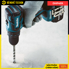 Combo Makita - Máy Khoan Búa Vặn Vít Dùng Pin DHP459 + Pin 3.0Ah + Đế Sạc Nhanh