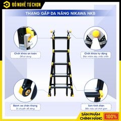 Thang Nhôm Gấp Đa Năng Nikawa NKB-48 Siêu Chắc Chắn, Chiều Cao Chữ A Tới 3.98m Cho Công Trình Chuyên Nghiệp | Hàng Chính Hãng, Có VAT