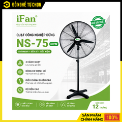 Quạt Công Nghiệp Đứng IFan NS-75– Lưu Lượng Gió Mạnh, Làm Mát Hiệu Quả Cho Không Gian Lớn | Hàng Chính Hãng, Có VAT