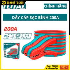 Dây cáp sạc bình ắc quy Total PBCA12001 – 200A – Dây đồng Ø8mm – Dài 2.5m – Hàng Chính Hãng Có VAT