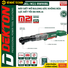 [THÂN Máy Siết Bu Lông Pin 21V Dekton M21-RW90BL – Nhỏ Gọn, Nhẹ, Lực Siết 90Nm, Phù Hợp Công Việc Gia Dụng – Hàng Chính Hãng, Có VAT