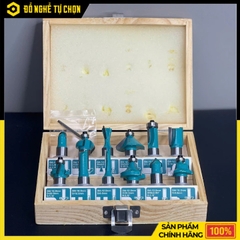 Bộ Mũi Phay TOTAL TACSR2121 – 12 Chi Tiết – Cốt 12mm – Đựng Hộp Gỗ – Chính Hãng Có VAT