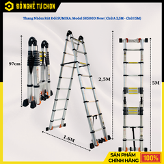 Thang Nhôm Rút Gọn Đôi Sumika SK500D New | Hàng Chính Hãng, Có VAT