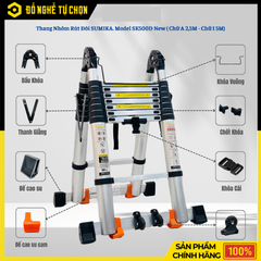 Thang Nhôm Rút Gọn Đôi Sumika SK500D New | Hàng Chính Hãng, Có VAT