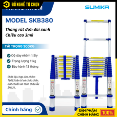 Thang Nhôm Rút Đơn 3.8m Sumika SKB380 – Gọn Nhẹ, An Toàn, Dễ Sử Dụng | Hàng Chính Hãng, Có VAT