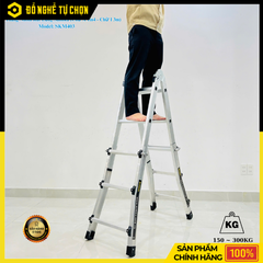 Thang Nhôm Trượt Chữ A Sumika SKM403 – Nhỏ Gọn, Linh Hoạt, An Toàn Tuyệt Đối - Hàng Chính Hãng, Có VAT