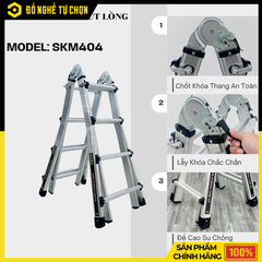 Thang Nhôm Chữ A Mở Rộng Sumika SKM404 – Đa Năng, An Toàn, Tiện Lợi Cho Mọi Công Việc Trên Cao – Hàng Chính Hãng, Có VAT