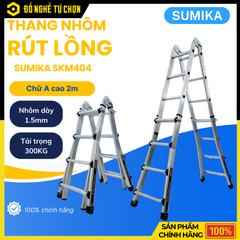 Thang Nhôm Chữ A Mở Rộng Sumika SKM404 – Đa Năng, An Toàn, Tiện Lợi Cho Mọi Công Việc Trên Cao – Hàng Chính Hãng, Có VAT