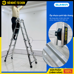 Thang Nhôm Chữ A Mở Rộng Sumika SKM404 – Đa Năng, An Toàn, Tiện Lợi Cho Mọi Công Việc Trên Cao – Hàng Chính Hãng, Có VAT