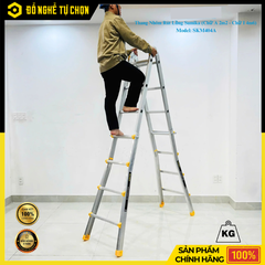 Thang Nhôm Chữ A Rút Lồng Sumika SKM404A – Đa Năng, An Toàn, Chịu Tải Lớn | Hàng Chính Hãng, Có VAT