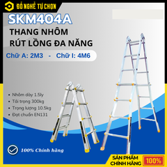 Thang Nhôm Chữ A Rút Lồng Sumika SKM404A – Đa Năng, An Toàn, Chịu Tải Lớn | Hàng Chính Hãng, Có VAT