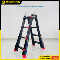 Thang Nhôm Rút Lồng Sơn Tỉnh Điện SUMIKA SKM44, Chữ A Cao 2.0m