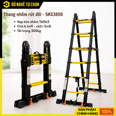 Thang Nhôm Rút Đôi Sumika SKS380D Sơn Tĩnh Điện 1m9 – Gọn Gàng, Linh Hoạt, An Toàn Khi Làm Việc | Hàng Chính Hãng, Có VAT