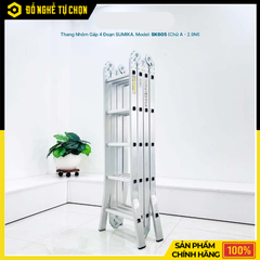 Thang Nhôm Gấp Đa Năng 4 Đoạn Sumika SK605 Cao 5.8m Gấp Đa Năng | Hàng Chính Hãng, Có VAT