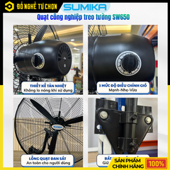 Quạt Treo Tường Công Nghiệp Sumika SW650 150W Sải Cánh 650mm | Hàng Chính Hãng, Có VAT