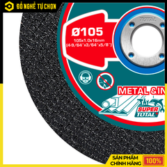 Bộ 100 Đĩa Cắt Kim Loại TOTAL TAC210105100 – 105mm – Cắt Inox, Thép, Sắt – Hàng Chính Hãng Có VAT