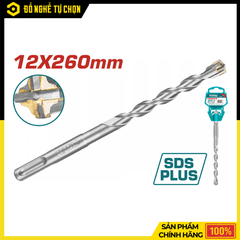 Mũi Khoan Bê Tông Bốn Cạnh 12x260mm Total TAC311203C – Khoan Sâu Mạnh Mẽ, Độ Bền Cao | Hàng Chính Hãng, Có VAT
