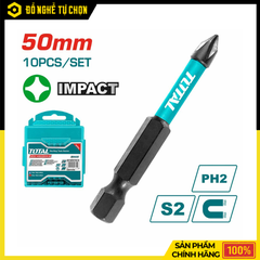 Bộ Mũi Bắt Vít Có Từ PH2x50mm Total TACIM16PH223 | Hàng Chính Hãng, Có VAT