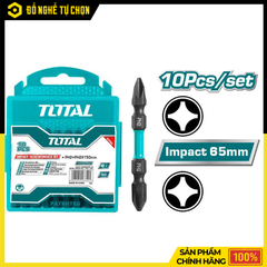 Bộ Mũi Bắt Vít 2 Đầu Có Từ PH2x65mm Total TACIM16PH233 Thao Tác Chính Xác Hít Vít Tốt – Hàng Chính Hãng, Có VAT