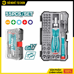 Bộ Tua Vít Đa Năng 55 Chi Tiết Total TACSD30556 – Đầy Đủ Đầu Vít, Tiện Lợi Sửa Chữa Mọi Lúc | Hàng Chính Hãng, Có VAT