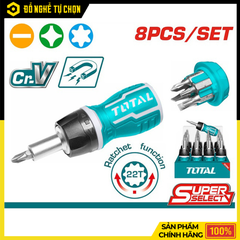 Bộ Tua Vít Ratchet 8 Trong 1 Total TACSDS1726 – Đa Năng, Vặn Nhanh Gọn | Hàng Chính Hãng, Có VAT