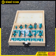 Bộ 12 Mũi Phay Gỗ Total TACSR0104121 Chuôi 1/4 Inch (6.35mm), Đa Dạng Biên Dạng Cắt, Chuyên Dụng Cho Thợ Mộc | Hàng Chính Hãng, Có VAT