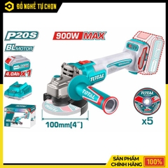 Máy mài góc không chổi than dùng pin 20V Total TAGLI261021 - Hàng Chính Hãng, Có VAT
