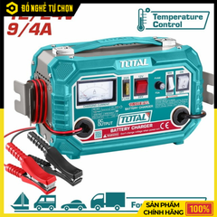 Máy Sạc Bình Ắc Quy TOTAL TBC1601 – 12V/24V – Dòng Sạc 12A – Phù Hợp Xe Máy, Ô Tô, Bình Ắc Quy 180Ah – Hàng Chính Hãng Có VAT
