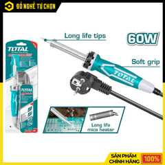Mỏ Hàn Chì 60W Total TET1606 – Làm Nóng Nhanh 3–5 Phút – Tay Cầm Cách Nhiệt – Hàng Chính Hãng Có VAT