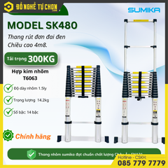 Thang nhôm rút đơn Sumika 4m8. Model: SK480