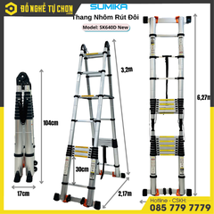 Thang nhôm rút đôi 6.4m Sumika SK640D NEW