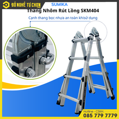 Thang Nhôm Chữ A Rút Lồng SUMIKA SKM404, Chữ A Cao Nhất 2.0m