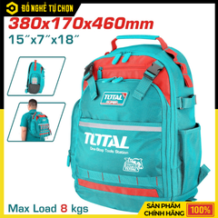 Balo Đựng Dụng Cụ Total THBP02025 – Siêu Bền, Chống Nước, Chuyên Dụng Cho Thợ | Hàng Chính Hãng, Có VAT