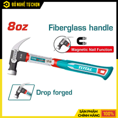 Búa Nhổ Đinh 8oz Total THCH61008 – Nhỏ Gọn, Cán Sợi Thủy Tinh | Hàng Chính Hãng, Có VAT