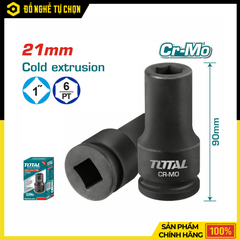 Đầu Tuýp Đen Lục Giác Vuông 1 Inch Total THHISD0121L 21mm Chịu Lực Cao, Chuyên Dụng Công Nghiệp | Hàng Chính Hãng, Có VAT
