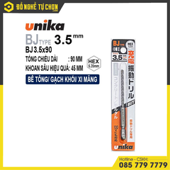 Mũi khoan bê tông UNIKA mã BJ (Chuôi lục giác - Được dùng búa)