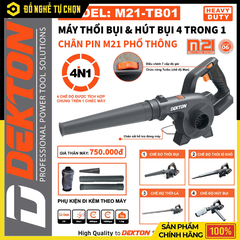 Máy thổi bụi (khí) cầm tay hoạt động bằng pin hiệu DEKTON; 21V; Model: M21-TB01