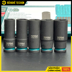 Bộ 10 Đầu Tuýp Dài 1/2 Inch Total THKISD12102L Thép CR-MO Cao Cấp, Chịu Lực Mạnh, Chuyên Dụng Cho Gara & Cơ Khí | Hàng Chính Hãng, Có VAT