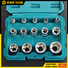 Bộ 14 đầu tuýp loại E Total THKTETS0114 – Thép CR-V – 1/4”, 3/8”, 1/2” – Hàng Chính Hãng Có VAT